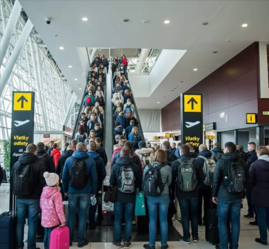 Аеропорт Братислави не справляється з потоком пасажирів: черги ростуть, а рейсів стає більше